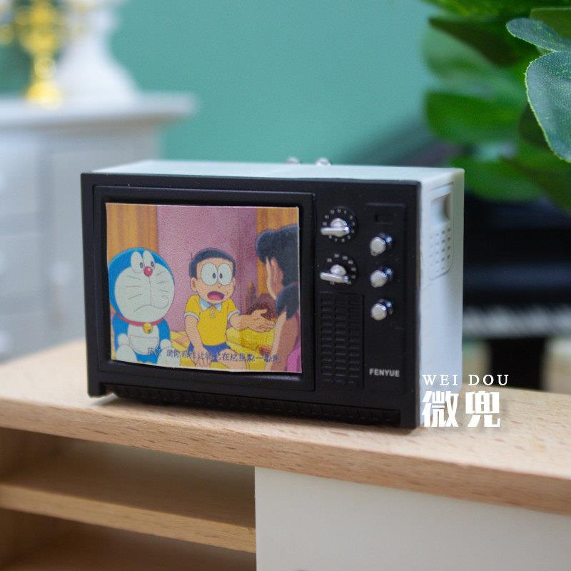 迷你复古电视机模型bjd微缩家电dollhouse娃娃屋拍摄道具ob11家具