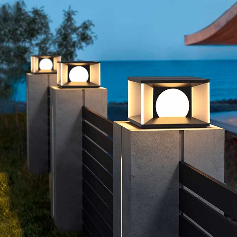 led防水别墅大门两侧柱子灯户外太阳能庭院灯院子装饰围墙门柱灯