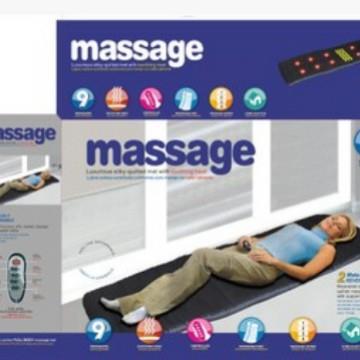 多功能黑色双重速度9电机多部位发热震动按摩床垫massage