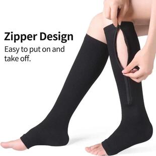Zipper Compression Sock Women Men High Elasticity Nylon Clos