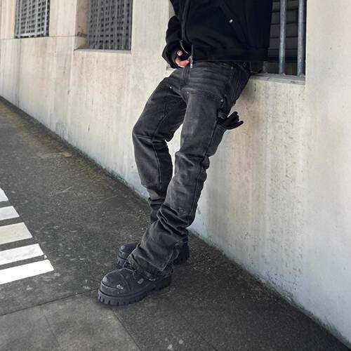 Black men's jeans stretch jeans for men