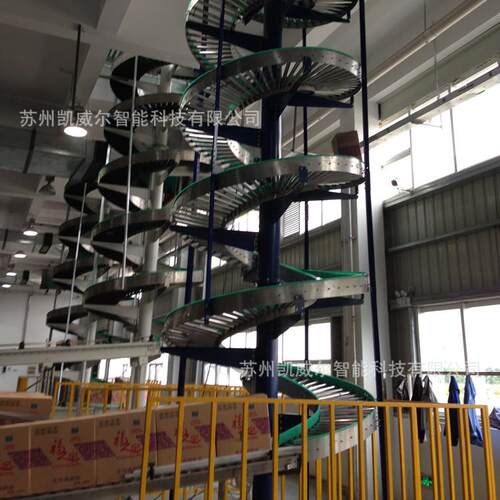 无动力旋转滑道适用于快递包装后段纸箱重力式下滑经济输送机
