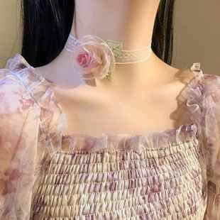 宽边颈带遮颈纹脖子饰品挡疤痕颈部装饰蕾丝项链脖链护脖圈锁骨链