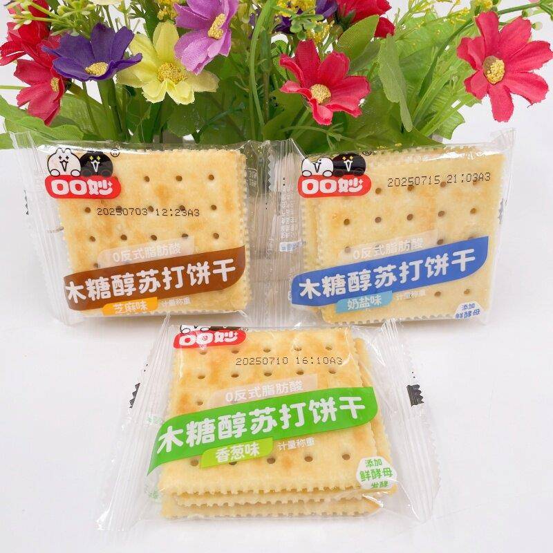 口口妙木糖醇苏打饼干 干无蔗糖食品办公室休闲 零食健康美味1500