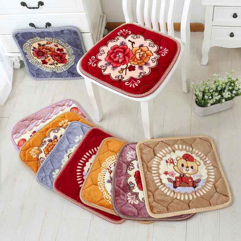 加厚毛绒坐垫冬季保暖屁股坐垫防滑椅子垫家用沙发餐桌椅凳子坐垫