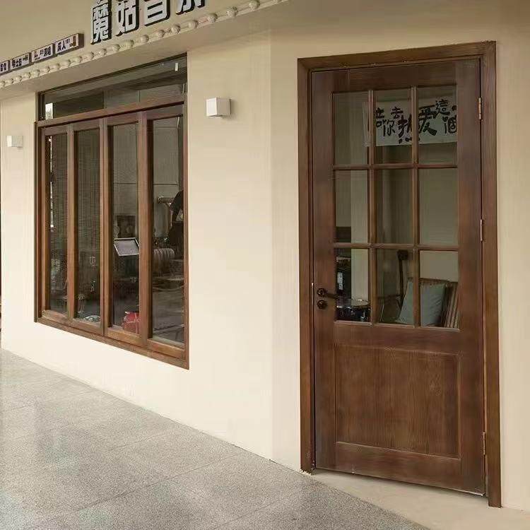 老榆木套间门酒店民宿平开门卧室简约套间门实木简约室内单开门