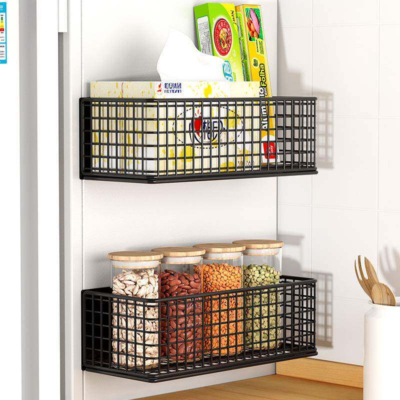 直销新款免打孔洗衣机磁吸置物架收纳架磁吸式收纳盒冰箱侧边磁力