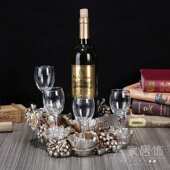 树脂欧式 木桶红酒可放架热卖 四个工艺品 饰品酒杯摆件复古 酒柜装