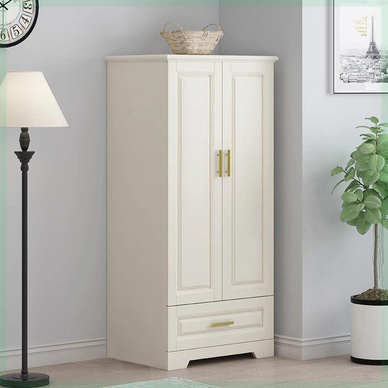 美式儿童衣柜实木家用卧室小户型双门带抽屉无甲醛女孩收纳小衣柜