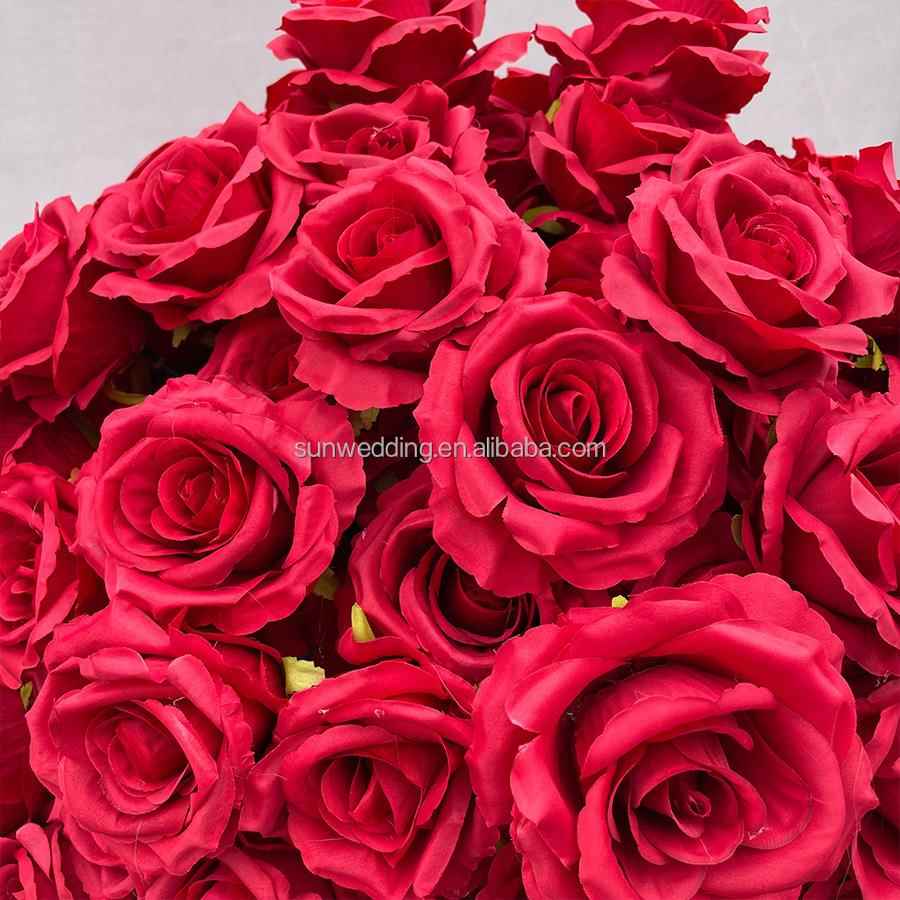 红色花球6/49玫瑰花艺求婚场布饰置花球婚装饰仿真花礼晚宴餐现桌