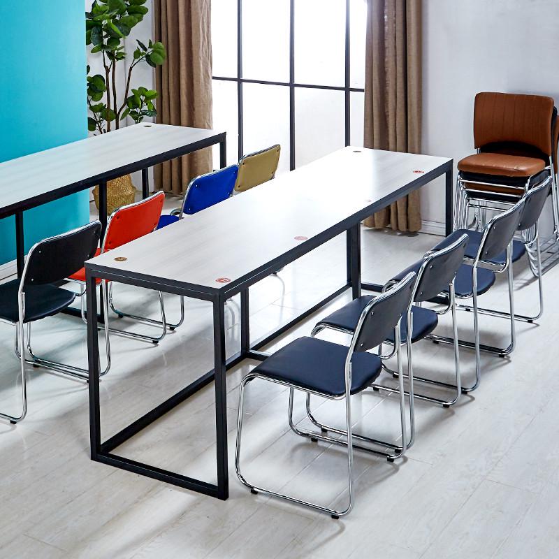 办公培训会议靠背皮椅可叠落洽谈椅钢脚网布职员餐椅宿舍家用