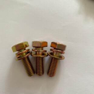 8家直供8级外六角三组.合螺厂丝 M12螺705栓平垫弹垫三合一螺丝彩