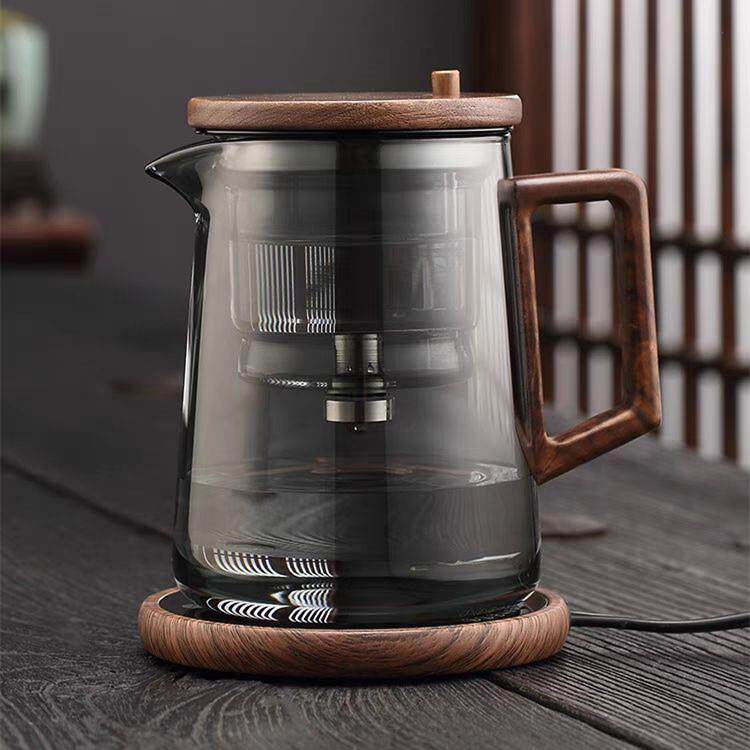 木把透黑玻璃茶水分离飘逸杯冲茶器家用高硼硅玻璃一键过滤泡茶杯