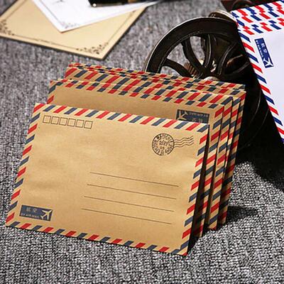 8pcs/set Kraft Paper Envelope Large Postcard Storage Station