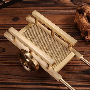 黄铜手推车摆件满载而归平板手推车创意办公室桌面摆件装饰工艺品