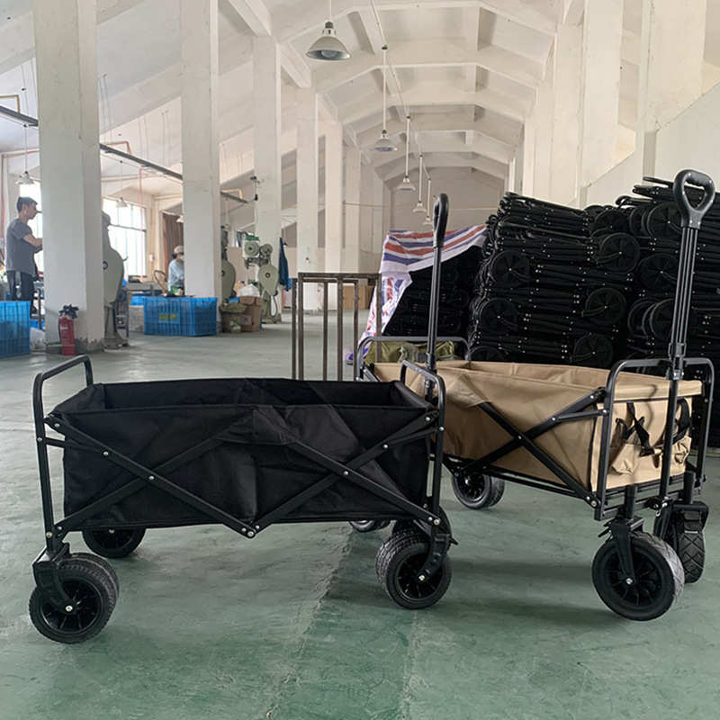 折叠户外手推拉杆小拉车野餐车摆摊便携桌板野营车户外露营推车