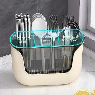 Kitchen Utensil Holder 3 Compartment Organizer Caddy Box