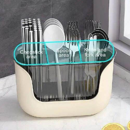 Kitchen Utensil Holder 3 Compartment Organizer Caddy Box