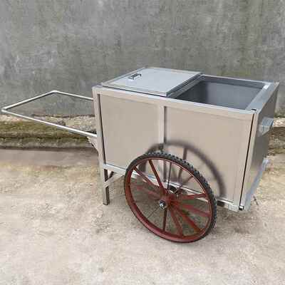 物社区业街道不锈钢垃圾车卫带盖带工UQU具户外大号人力环箱手推