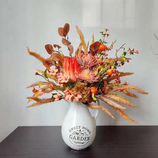 M271橘色暖色系样板间仿真花束手札假花批发欧式 派对商务洽谈