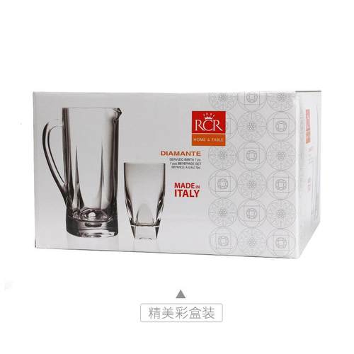 意大利42432进口RCR水果晶玻璃冷水玻璃凉壶汁水扎钻石系水大具壶