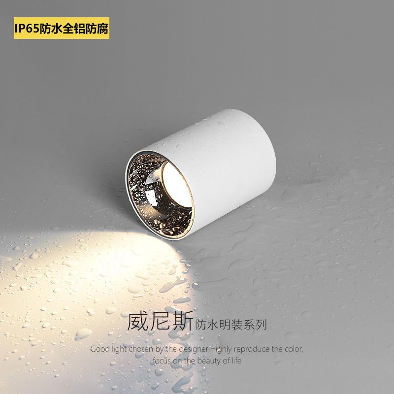 三知led防水明装筒灯深防眩天花灯店铺酒店浴室阳台防潮防雾射灯