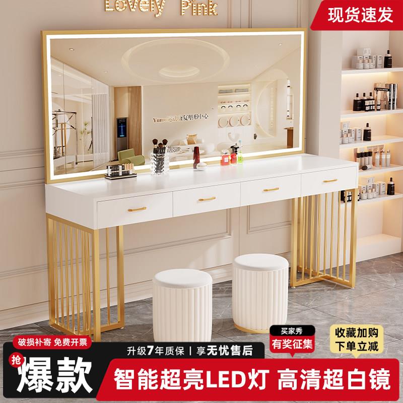影楼化妆台专用带灯婚纱店美容院学校理发店化妆师化妆桌梳妆台