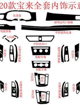 适用于19-20款宝来汽车内饰改装贴纸中控门板装饰碳纤维改色贴膜