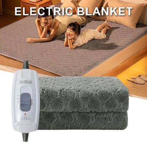 220V Security Plush Electric Blanket Bed Single Fleece
