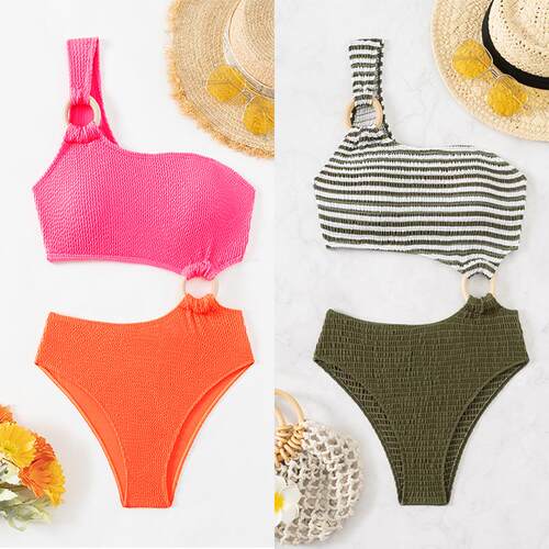 One shoulder swimsuit, one-piece bikini swimsuit