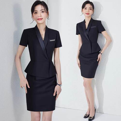 短袖薄款西装外套女夏季气质女神范珠宝店工作服酒店前台工装西服