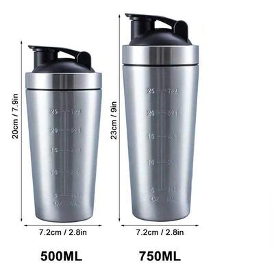 Stainless Steel Protein Shaker Cup Portable Fitness Sports M