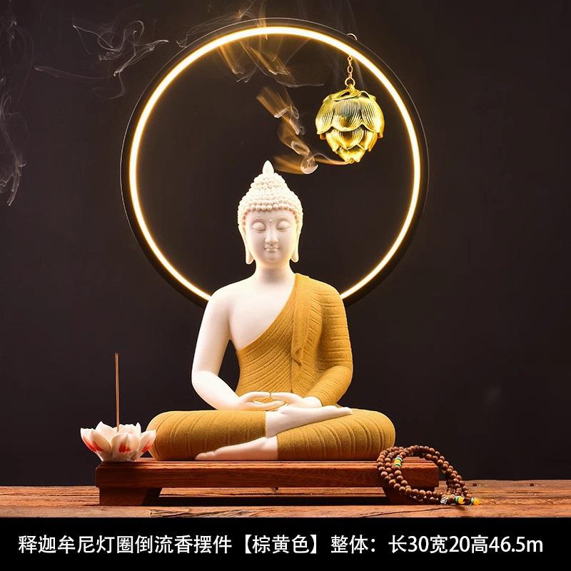 大号陶瓷释迦摩尼像如来阿弥陀佛泰国佛家居客厅玄关装饰品灯饰