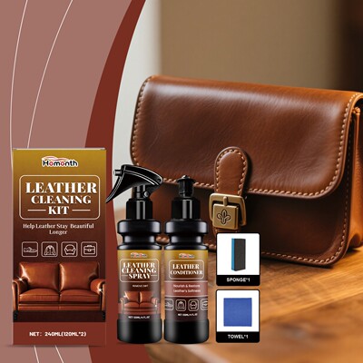 HOMONTH Leather Cleaning and Care Kit: Leather Cleaning Spra