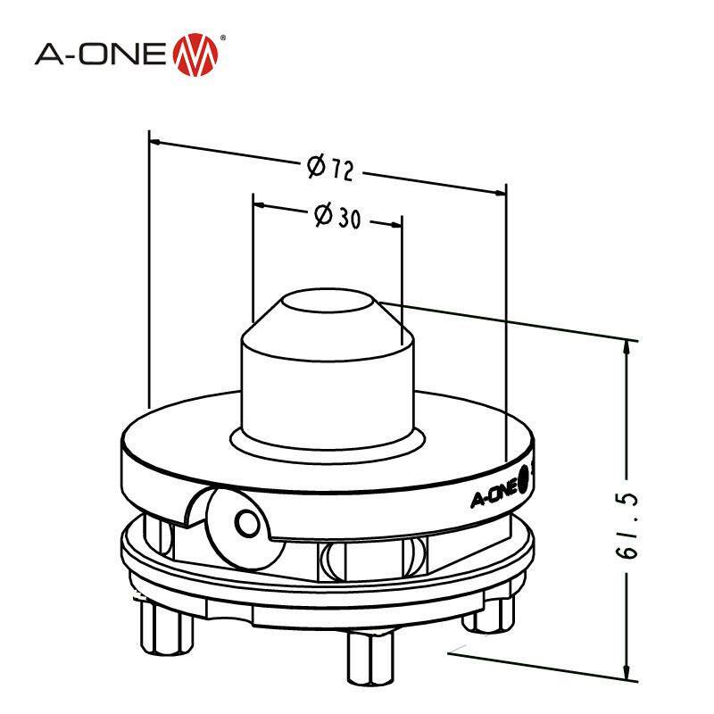 A-ONE电极加工圆柱形工件坯料夹头 EDM电火花成型工件定位夹具