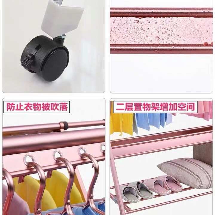 阳台伸缩晾衣架落地折叠室内晾衣杆双杆式X型凉衣架晒架晒被子架