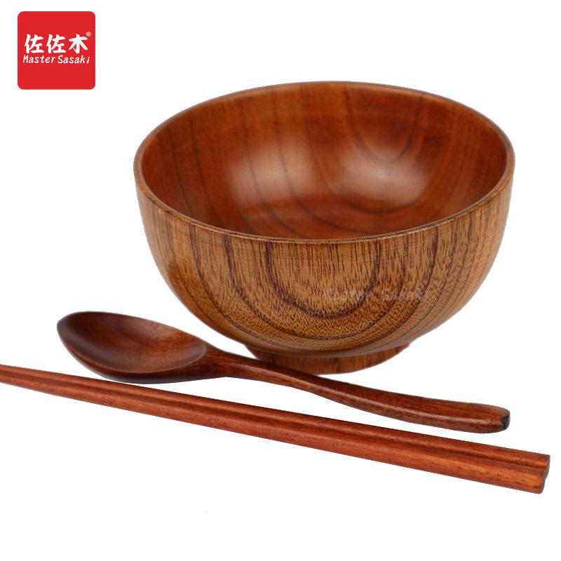 传统手工艺整木实木木碗大号隔烫儿童碗木饭碗装泡面 面碗料理餐