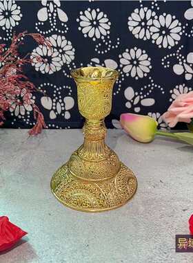 金属枝蜡烛台 长杆蜡烛容器浪漫烛光晚餐金色香薰蜡烛托台