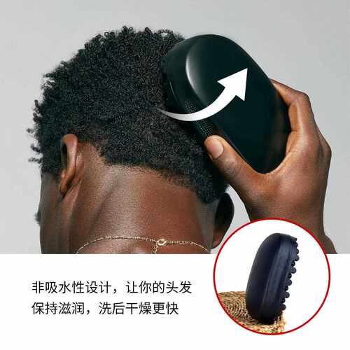 新款直销黑人专用梳子美发梳便携式可洗耐用卷发扭梳橡胶 黑人烫