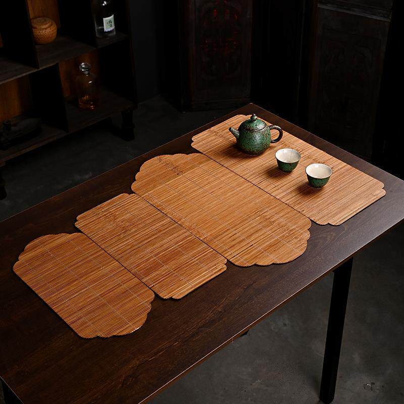 茶具配件竹编茶垫茶席家用工艺竹丝手工天然茶道干泡禅意隔热桌旗