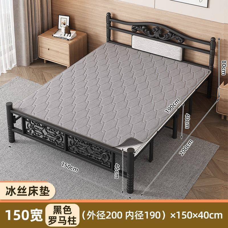 加固单人折叠床双人床成人家用简易床午休木板床铁床1m1.2m1.5米