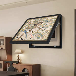 法式 饰画 中古风弱电源遮挡挂画免打孔高级感配电盒液压电表箱装