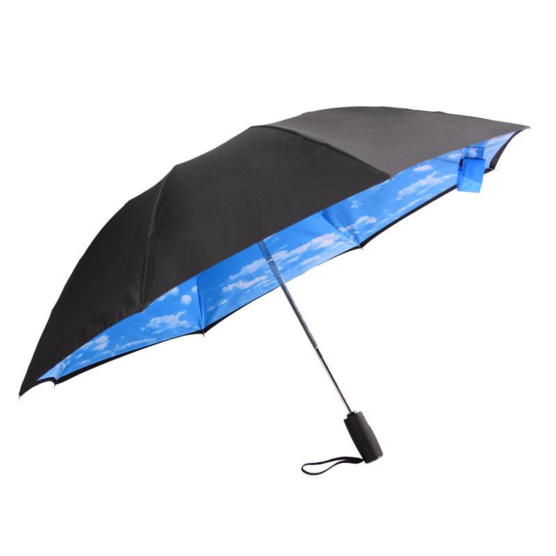 雨伞反向双层创意雏菊加固全自动折叠纯色反骨晴雨伞耐用户外