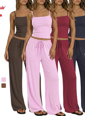 Women's 2 Piece Lounge Set Spring Outfits - Sleeveless