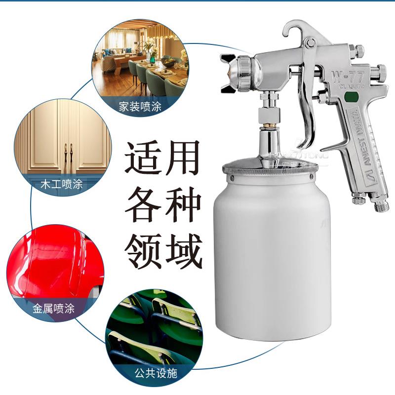 日本岩田W-77C喷枪气动喷漆枪家具高雾化汽车底漆喷油漆枪喷胶枪