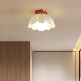 法式 中古奶油风走廊过道灯入户玄关小吸顶灯简约卧室衣帽间阳台灯