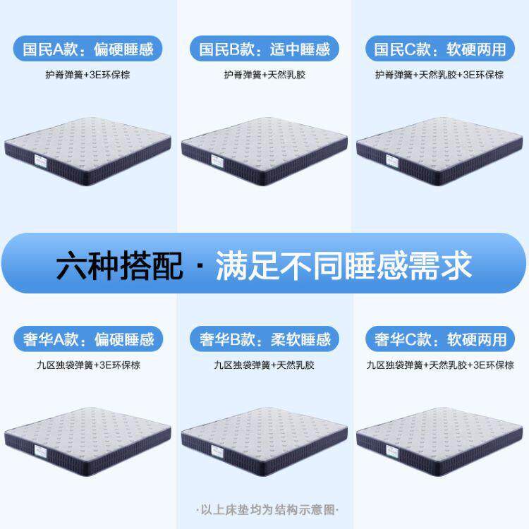 酒店民宿席梦思床垫3D乳胶1.8米1.5椰棕弹簧床软硬2.2婴儿床家具