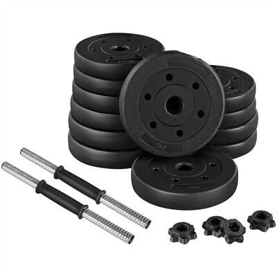 Easyfashion 20 kg Dumbbell Set Adjustable Free Weight Set, B