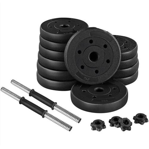 Easyfashion 20 kg Dumbbell Set Adjustable Free Weight Set, B