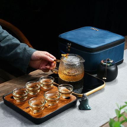 微晶加热炉可烧水煮旅行茶具出差便携式酒店专用茶壶玻璃功夫套装